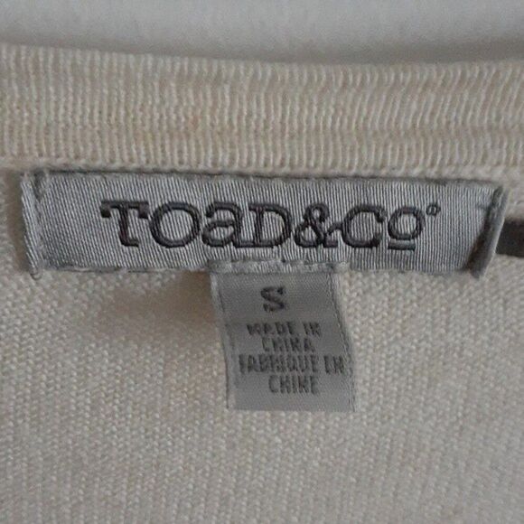 Toad & Co cardigan sweater off-white s wool tencel cotton blend classoc career - Picture 3 of 5